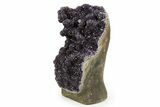 Free-Standing Amethyst Crystal Cluster w/ Calcite - Dark Purple #342458-3